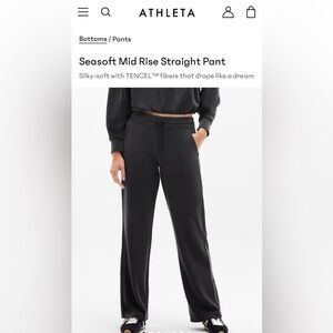 Athleta Seasoft Black Straight Pants regular XXS